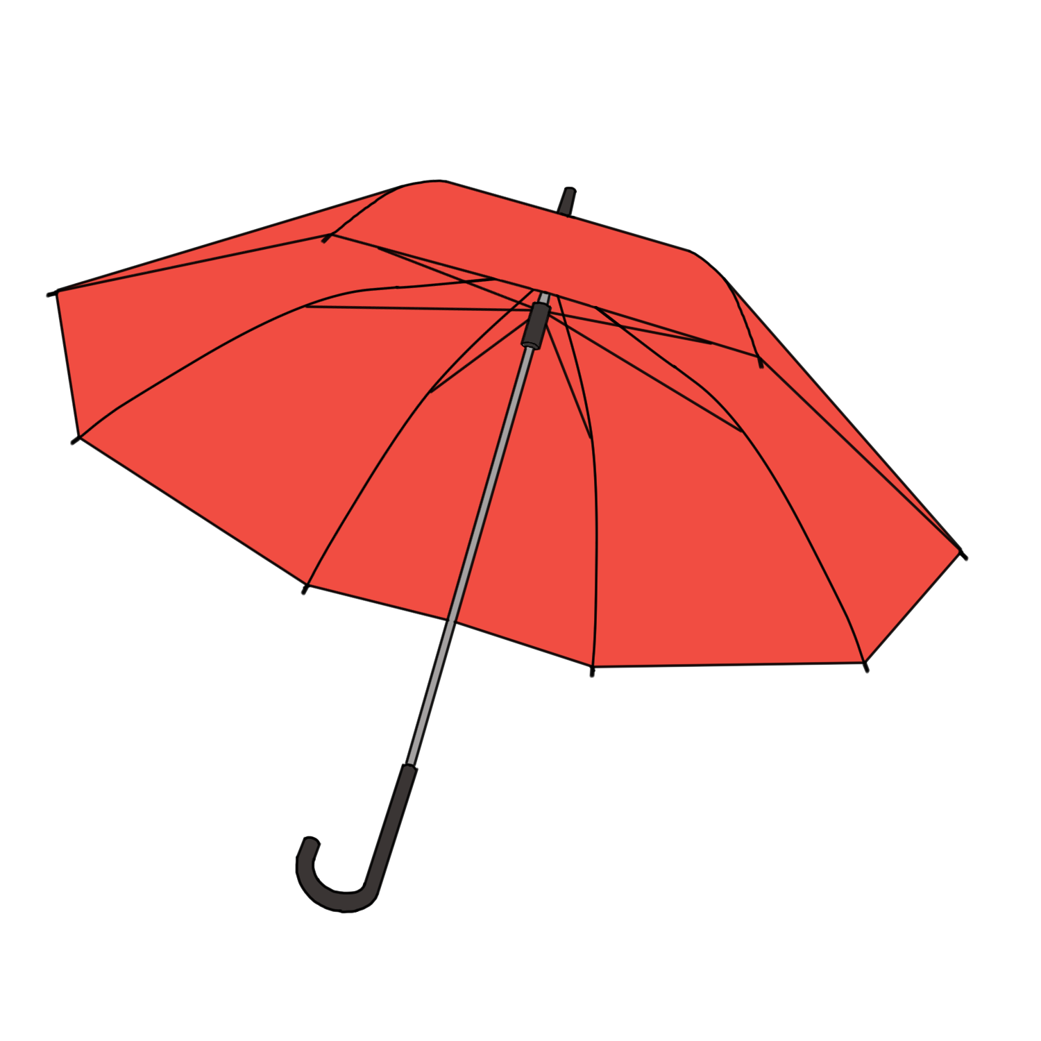 赤い傘の無料イラスト素材