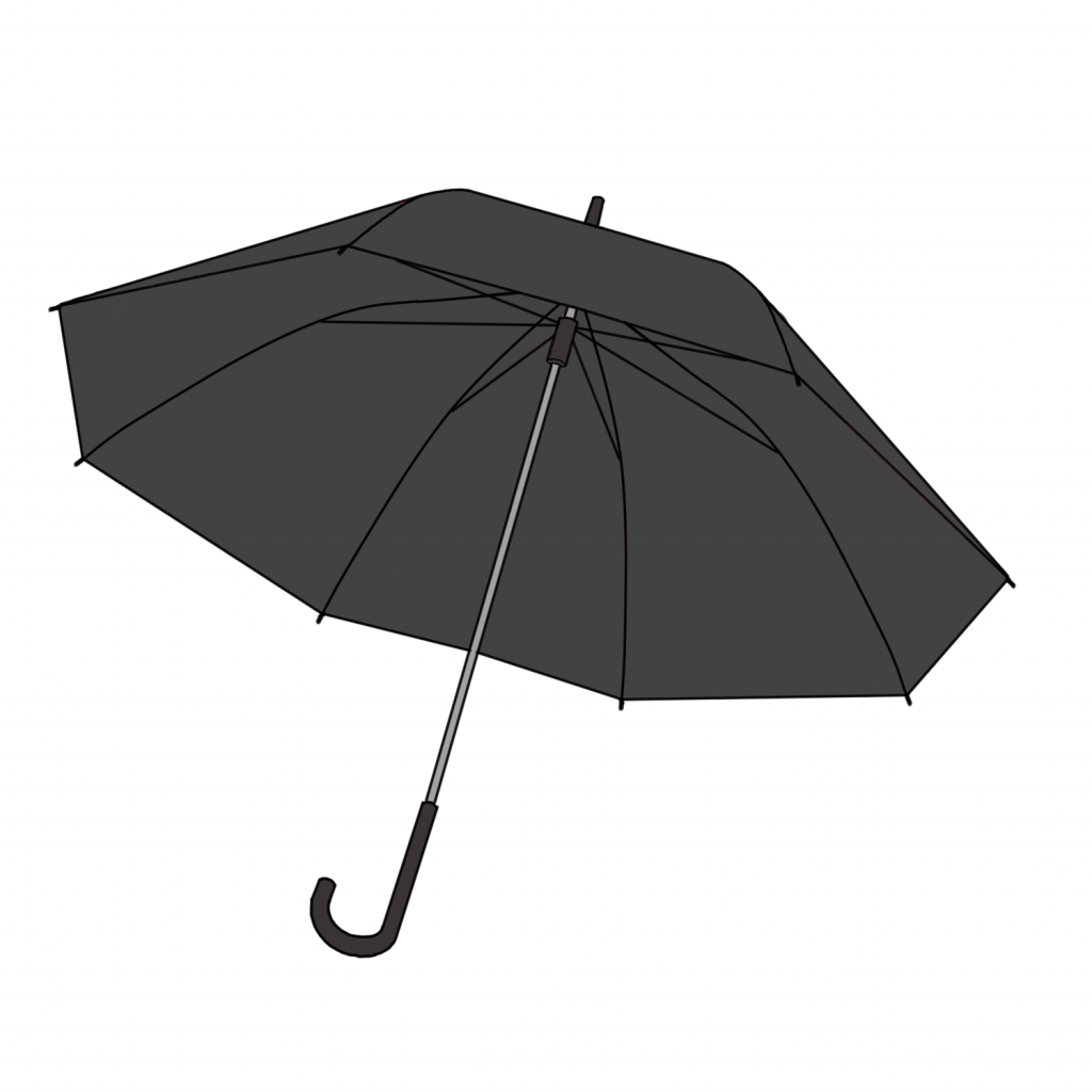 黒色の傘の無料イラスト素材