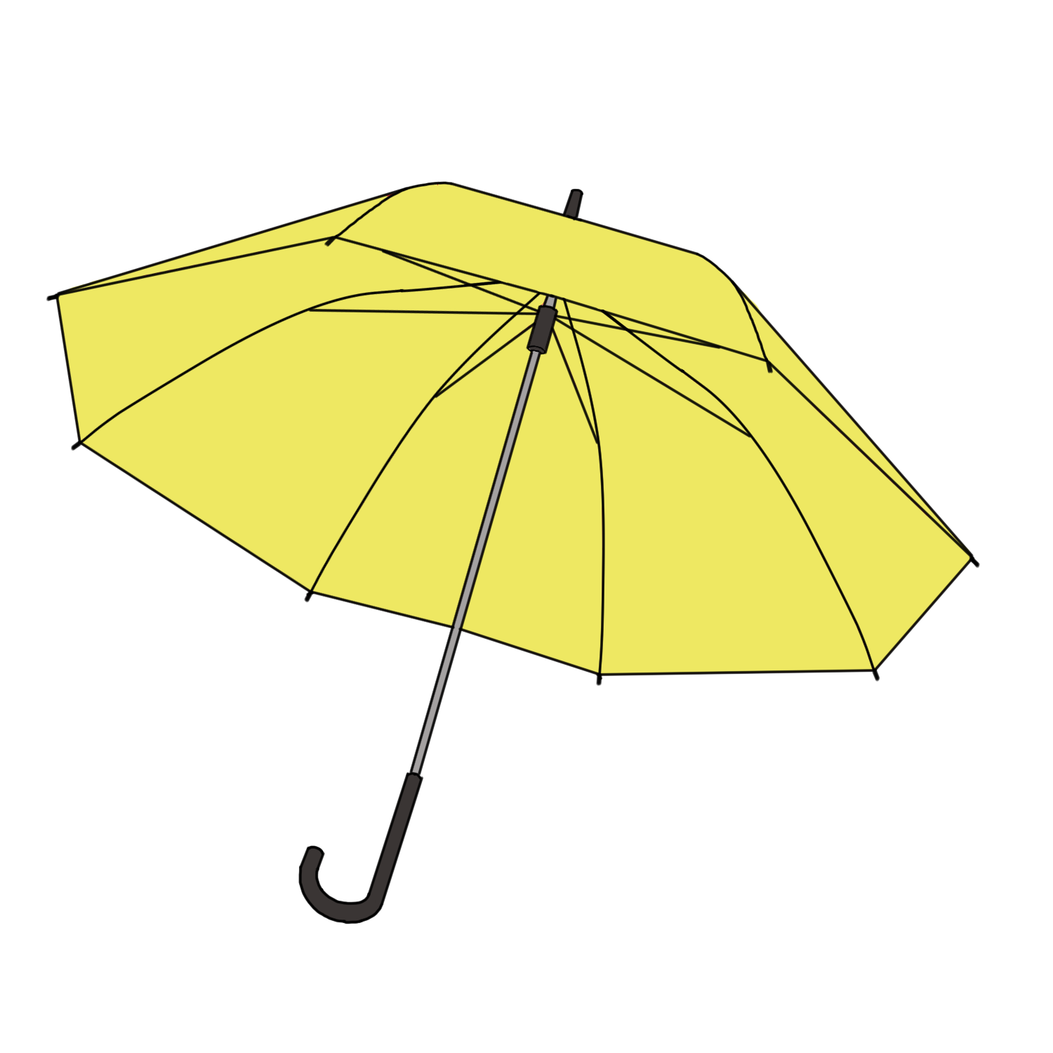 黄色の傘の無料イラスト素材